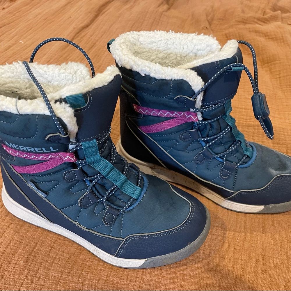 Merrell Kids Navy and Teal Snow Boots